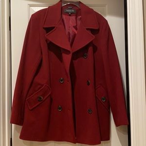 Jones New York Wool Red Peacoat
